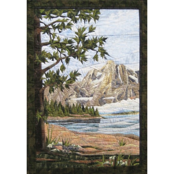England Design Studio -Teton Mountains Landscape Art Quilt - Size 26" x 39" - Picture 2 of 4